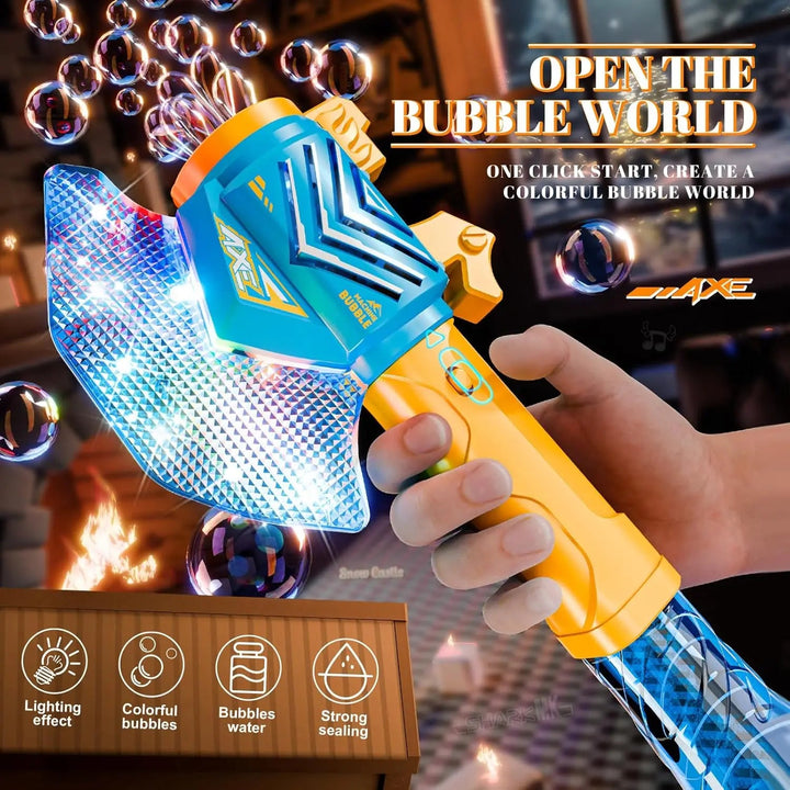 Handheld Bubble Wands Automatic Continuous Foaming Gun LED 