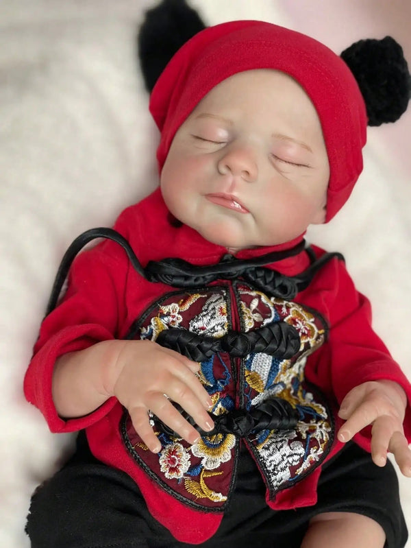 Saskia 19-Inch Sleeping Reborn Baby Doll Full-Body Silicone/Vinyl Girl 
