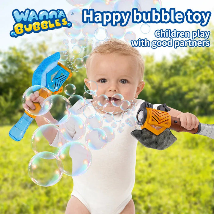 Handheld Bubble Wands Automatic Continuous Foaming Gun LED 