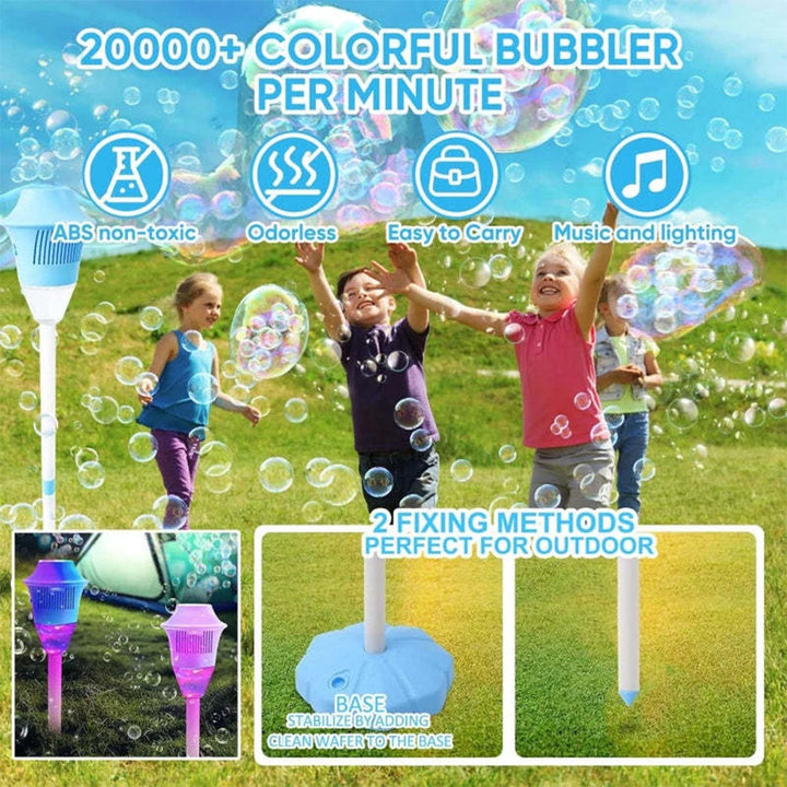 Automatic Bubble Blower with Lights & Music Standing Bubble Machine 