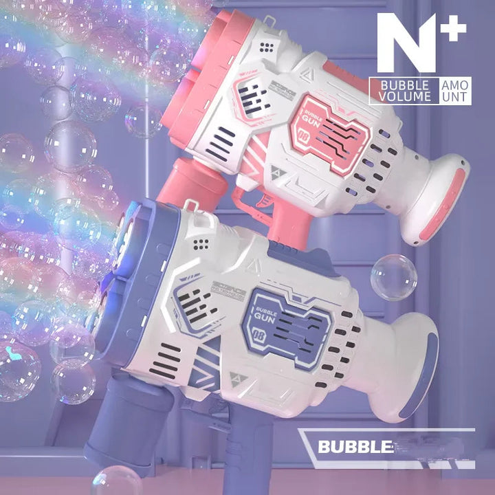 40 Holes Full Automatic Bubble Gun Toys For Kids Colorful Lights Soap Bubble Machine 