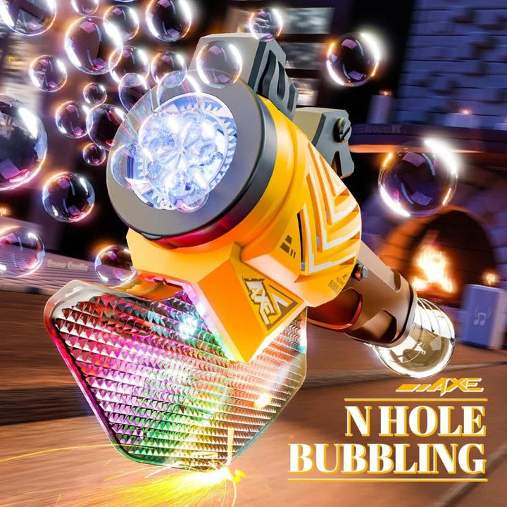 Handheld Bubble Wands Automatic Continuous Foaming Gun LED 