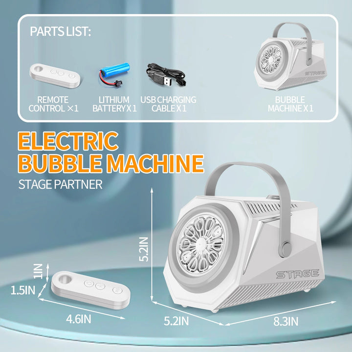 Bubble Machine With Remote Control 10 Hole Electric Automatic Bubble Blower with Lamp 
