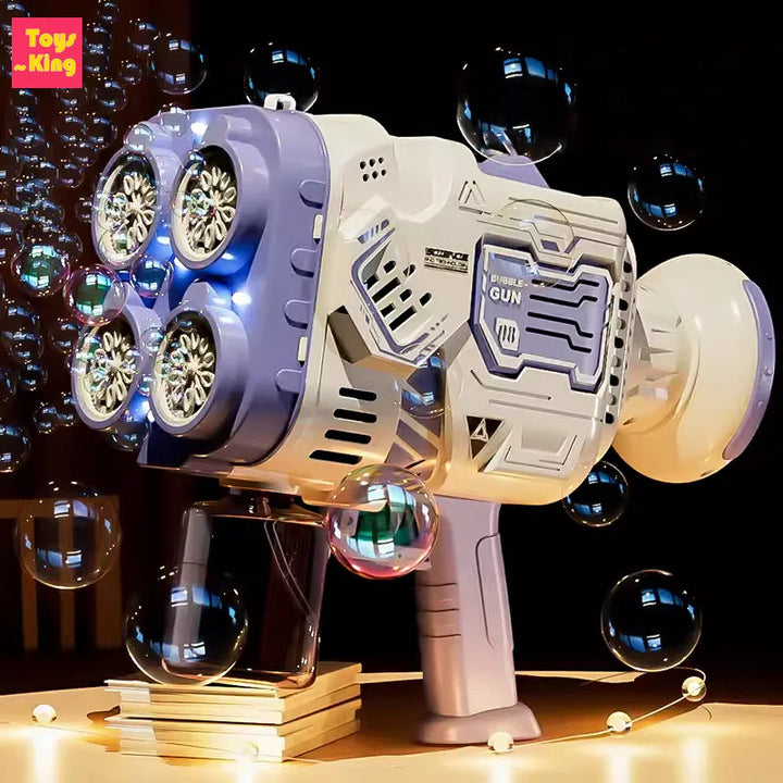 40 Holes Full Automatic Bubble Gun Toys For Kids Colorful Lights Soap Bubble Machine 