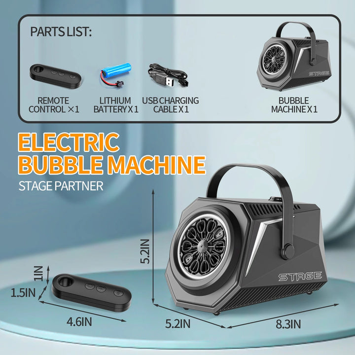 Bubble Machine With Remote Control 10 Hole Electric Automatic Bubble Blower with Lamp 