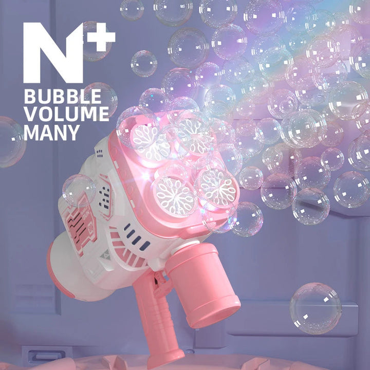 40 Holes Full Automatic Bubble Gun Toys For Kids Colorful Lights Soap Bubble Machine 